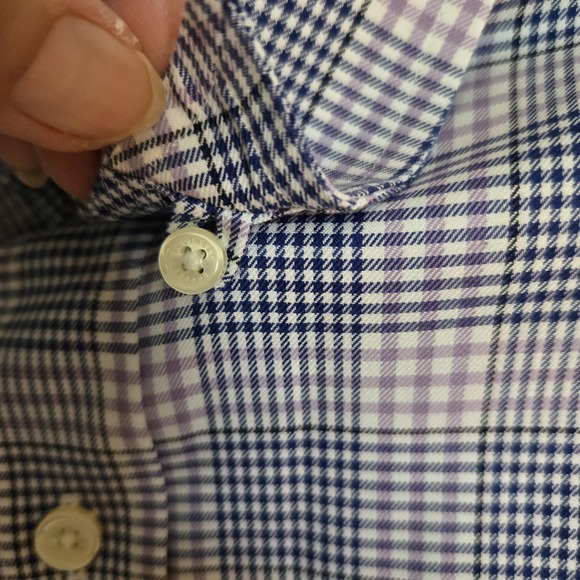 Brooks Brothers Shirt Mens Large L  Button Up Supima Cotton Non-Iron Plaid Blue - Picture 4 of 10